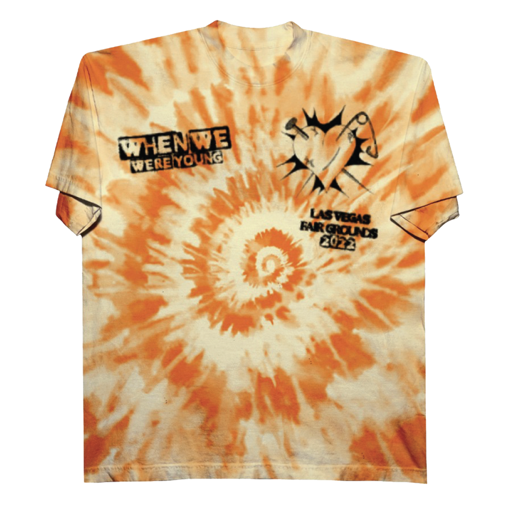 ‘HOTB’ Luxe Tie Dye Giants Tee- Orange Spiral